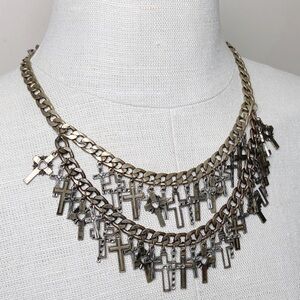 Cross layered chain necklace